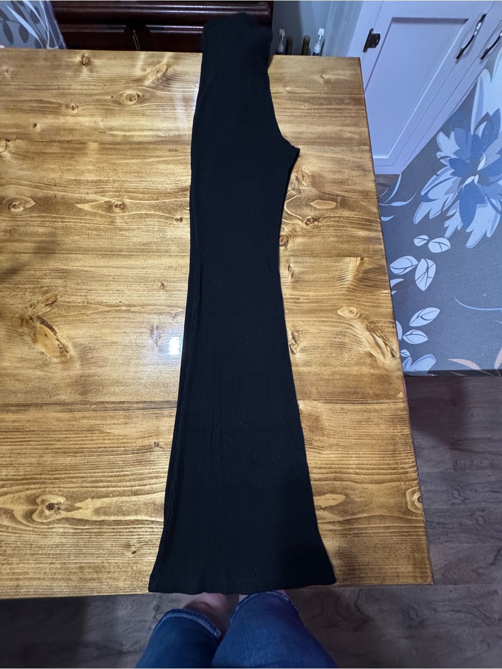 H&M Black Ribbed Boot-Cut Pants - Picture 4 of 4